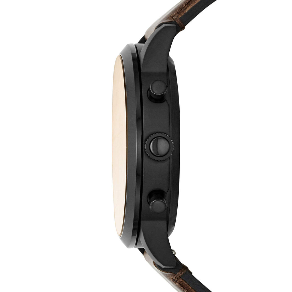 Fossil Nate Chronograph Brown Dial Brown Leather Strap Watch for Men - JR1511