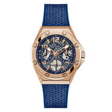 Guess Asteria Multifunction Blue Dial Blue Rubber Strap Watch For Women - GW0620L3