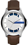 Armani Exchange Hampton Chronograph White Dial Brown Leather Strap Watch For Men - AX2187