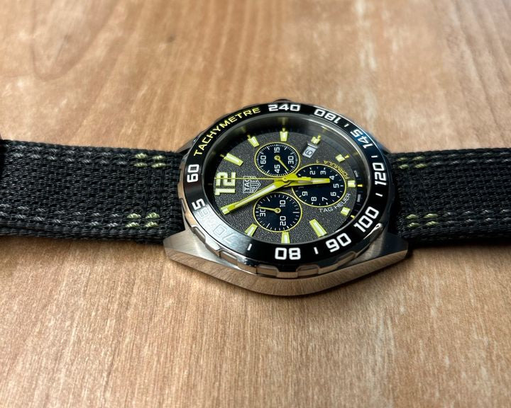 Tag Heuer Formula 1 Quartz Chronograph Grey Dial Black Nylon Strap Watch for Men - CAZ101AG.FC8304