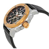 Fossil Modern Machine Automatic Skeleton Dial Black Leather Strap Watch for Men - ME3082
