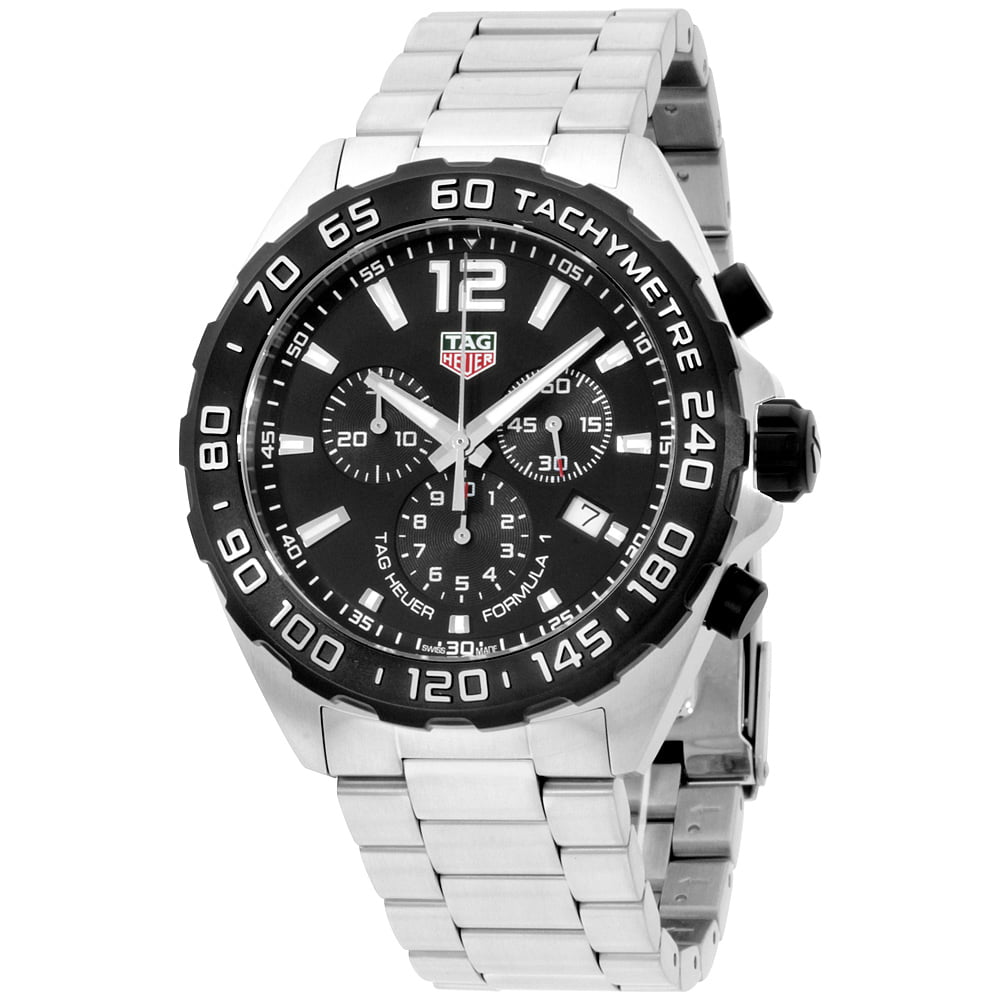 Tag Heuer Formula 1 Chronograph Black Dial Silver Steel Strap Watch for Men - CAZ1010.BA0842