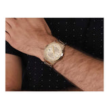 Armani Exchange Hampton AX2415 gold watch on wrist