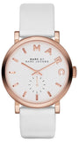 Marc Jacobs Baker White Dial White Leather Strap Watch for Women - MBM1284