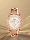 Fossil Riley White Dial Sand Leather Strap Watch for Women - ES3466