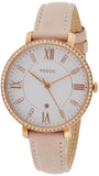 Fossil Jacqueline White Dial Pink Leather Strap Watch for Women - ES4303