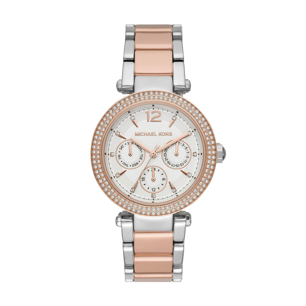 Michael Kors Parker White Dial Two Tone Steel Strap Watch for Women - MK5820