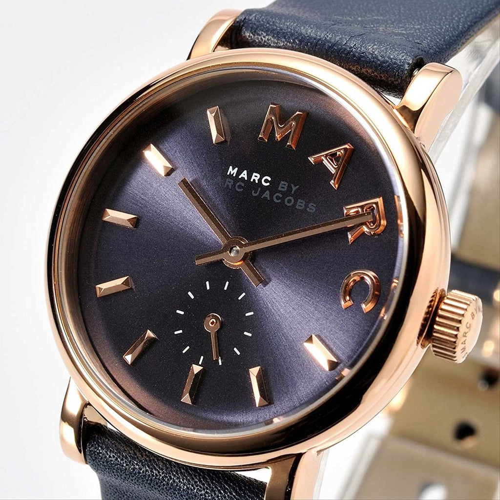 Marc Jacobs Baker Navy Blue Dial Blue Leather Strap Watch for Women - MBM1331