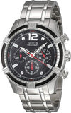 Guess Circuit Chronograph Black Dial Silver Steel Strap Watch For Men - W0968G1