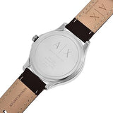 Armani Exchange Whitman Silver Dial Brown Leather Strap Watch For Men - AX2100