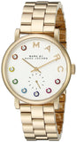 Marc Jacobs Baker White Dial Gold Steel Strap Watch for Women - MBM3440