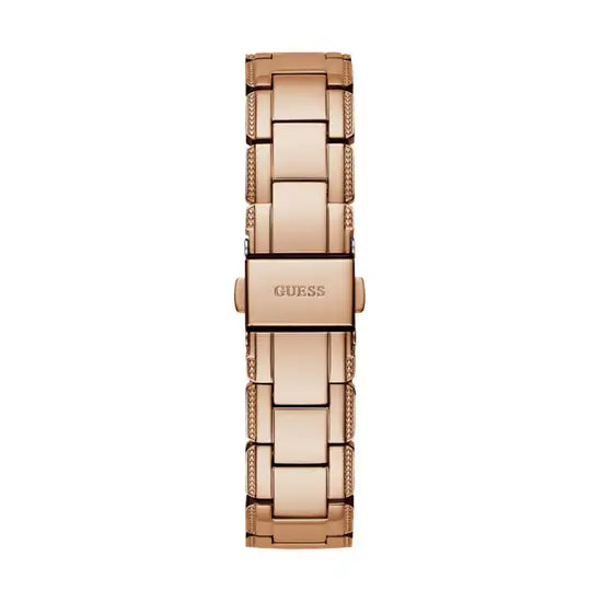 Guess Crystal Clear Rose Gold Dial Rose Gold Steel Strap Watch for Women - GW0470L3