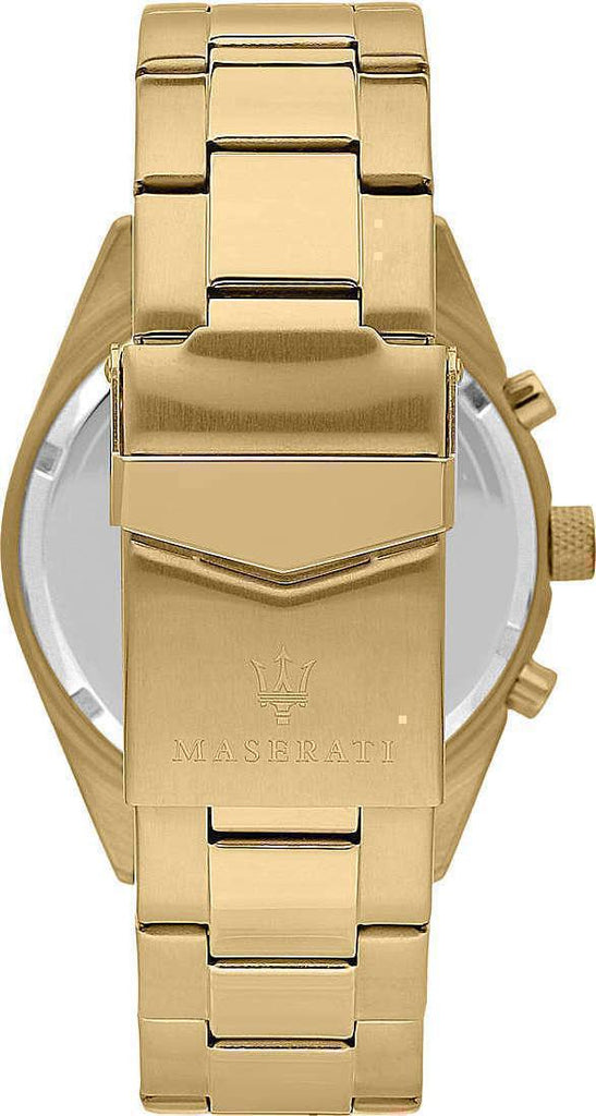 Maserati Competizione Chronograph Blue Dial Gold Steel Strap Watch For Men - R8853100026