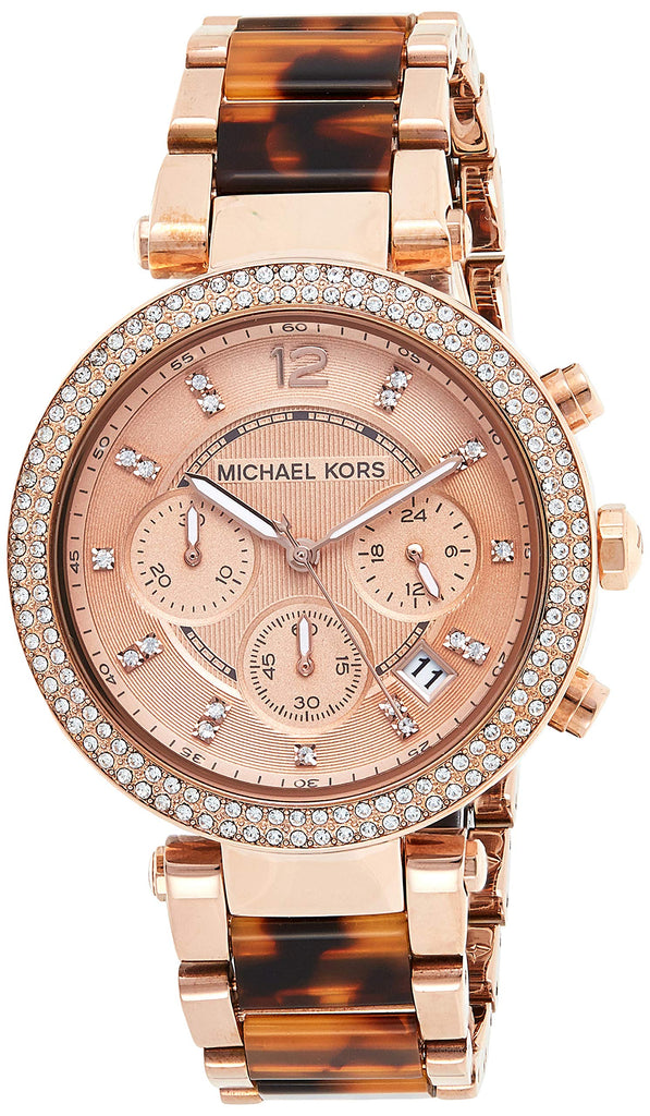 Michael Kors Parker Rose Gold Dial Two Tone Steel Strap Watch for Women - MK5538