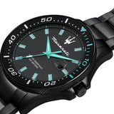 Maserati SFIDA Aqua Edition Analog Black Dial Black Steel Strap Watch For Men - R8853144001