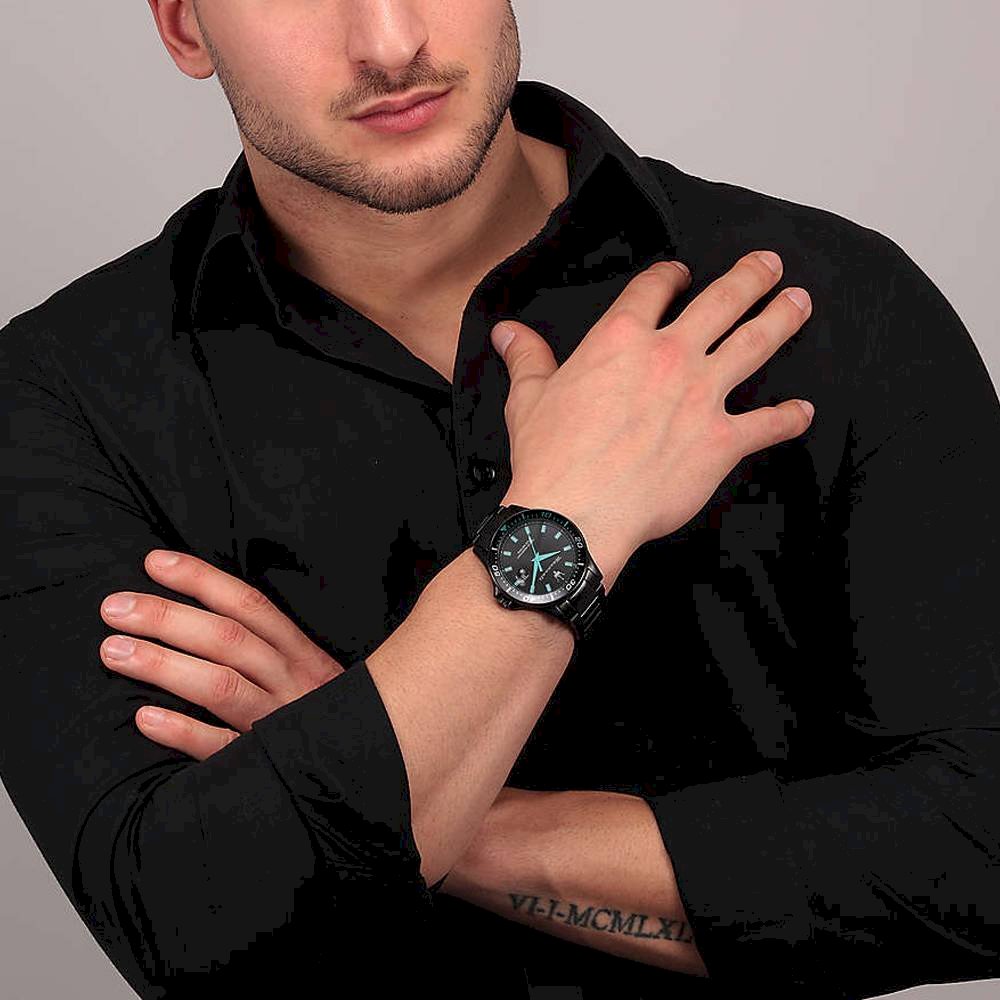 Maserati SFIDA Aqua Edition Analog Black Dial Black Steel Strap Watch For Men - R8853144001