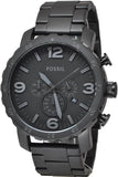 Fossil Nate Chronograph Black Dial Black Steel Strap Watch for Men - JR1401
