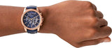 AX1723 Blue and Rose Gold Chronograph Watch on Wrist