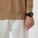 Armani Exchange Outerbanks Chronograph Black Dial Brown Leather Strap Watch For Men - AX1732