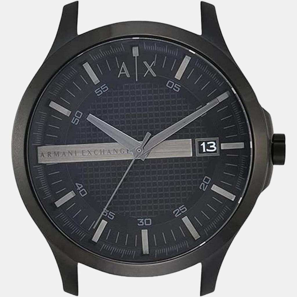 Armani Exchange Hampton Chronograph Black Dial Black Steel Strap Watch For Men - AX2104