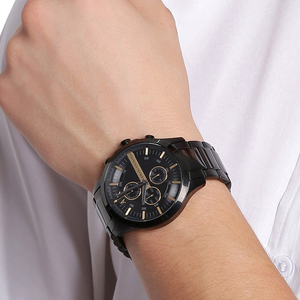 AX2164 Black Chronograph Watch on Wrist