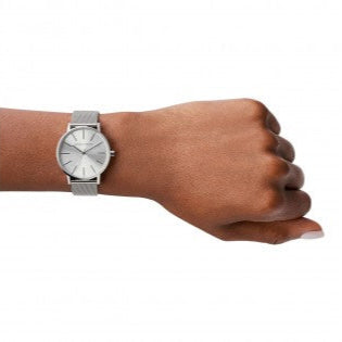 AX5535 silver watch on wrist
