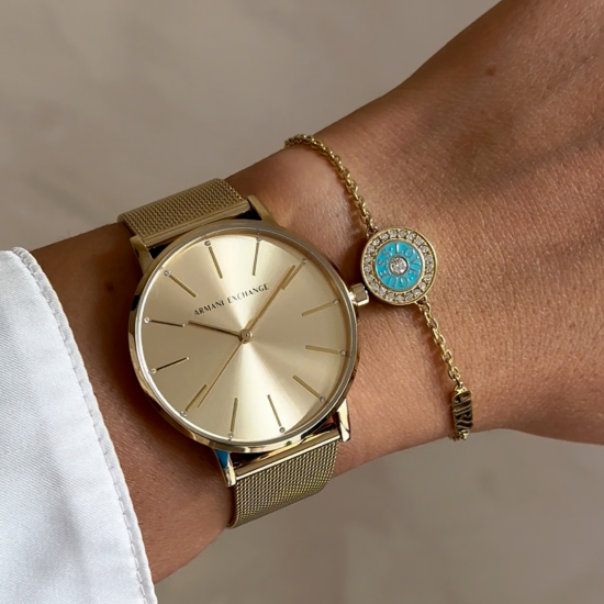 Armani Exchange AX5536 gold watch and bracelet