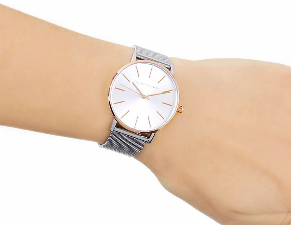 AX5537-4 Silver Watch on Wrist