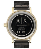 Armani Exchange Lola Three Hand Black Dial Black Mesh Strap Watch For Women - AX5548