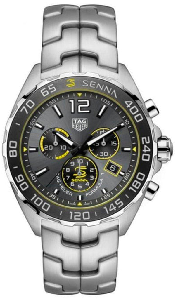 Tag Heuer Formula 1 Ayrton Senna Special Edition Grey Dial Silver Steel Strap Watch for Men - CAZ101AF.BA0637
