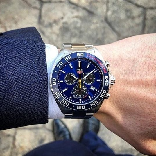 Tag Heuer Formula 1 Aston Martin Red Bull Racing Blue Dial Silver Steel Strap Watch for Men - CAZ101AB.BA0842