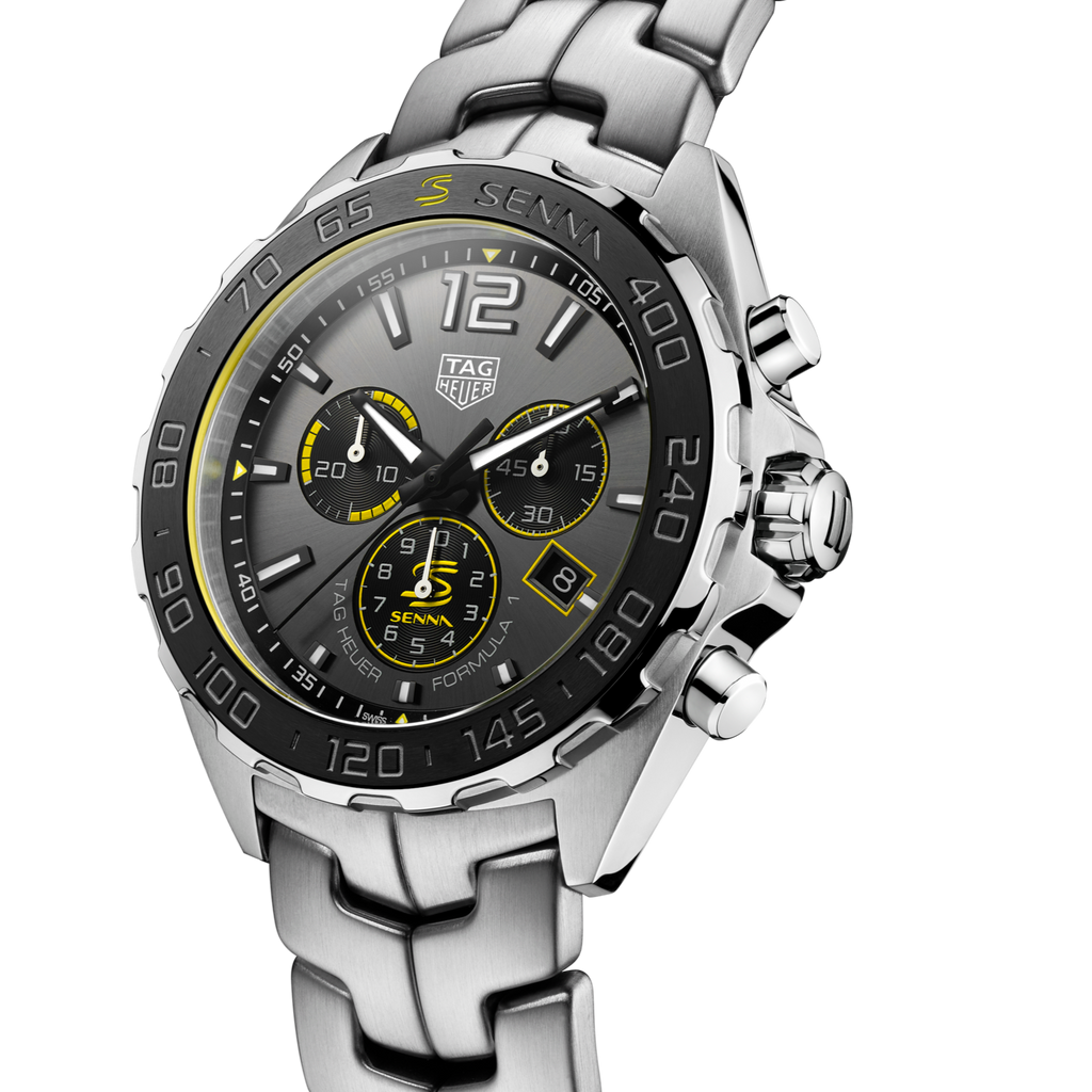 Tag Heuer Formula 1 Ayrton Senna Special Edition Grey Dial Silver Steel Strap Watch for Men - CAZ101AF.BA0637