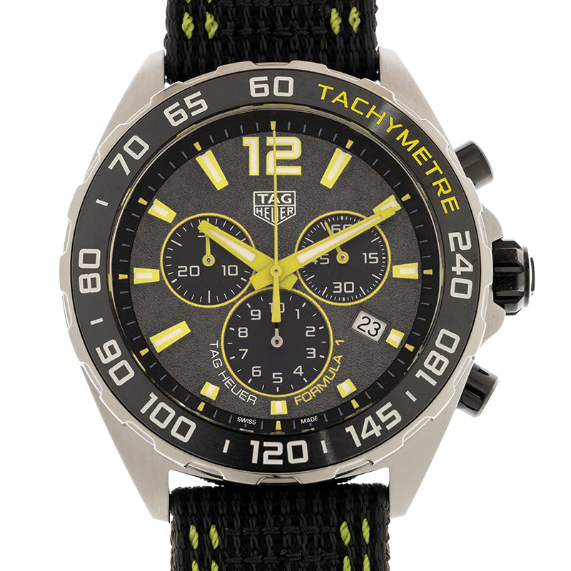 Tag Heuer Formula 1 Chronograph Grey Dial Black Nylon Strap Watch for Men - CAZ101AG.FC8304