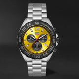 Tag Heuer Formula 1 Quartz Chronograph Yellow Dial Silver Steel Strap Watch for Men - CAZ101AM.BA0842