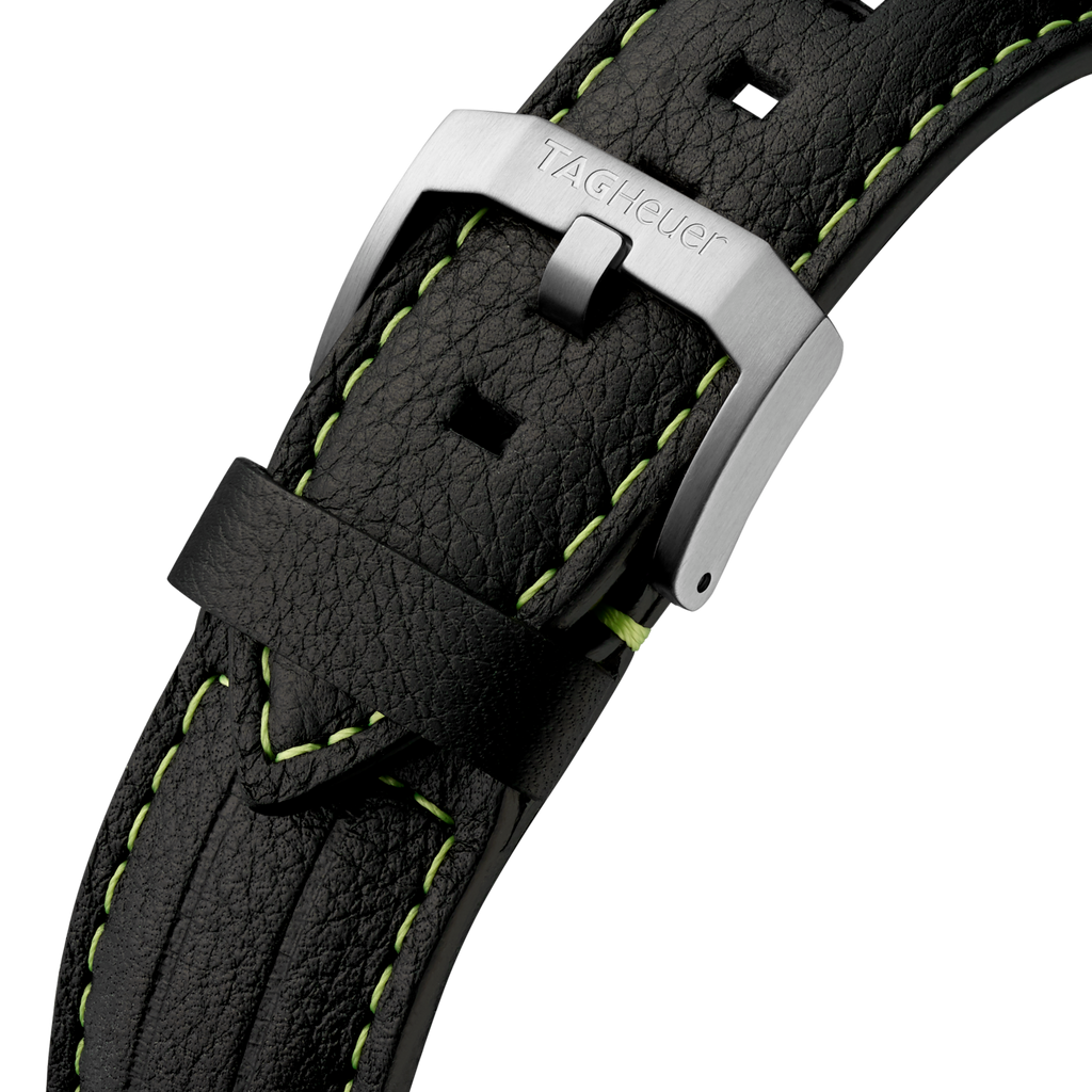 Tag Heuer Formula 1 Aston Martin Black Dial Black Leather Strap Watch for Men - CAZ101P.FC8245