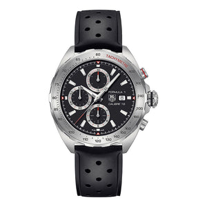 Tag Heuer Formula 1 Calibre 16 Black Dial Black Leather Strap Watch for Men - CAZ2010.FT8024