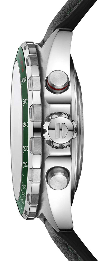 Tag Heuer Formula 1 Calibre 16 Automatic Chronograph Green Dial Black Leather Strap Watch for Men - CAZ2016.FC6473