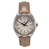 Tag Heuer Formula 1 Quartz Mother of Pearl Dial Brown Leather Strap Watch for Women - WBJ131A.FC8255