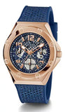 Guess Asteria Multifunction Blue Dial Blue Rubber Strap Watch For Women - GW0620L3