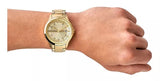 Armani Exchange Hampton Chronograph Gold Dial Gold Steel Strap Watch For Men - AX2415