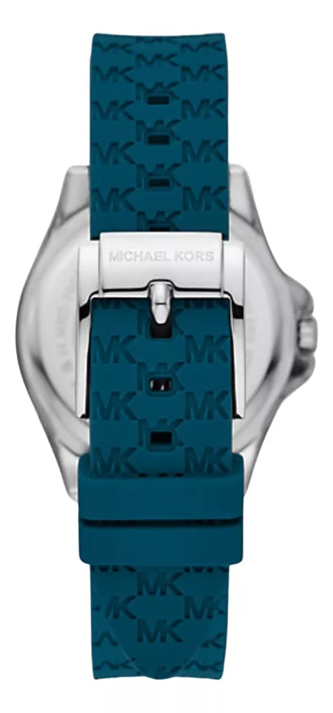 Michael Kors Mini Pilot Pave Blue Dial Blue Silicone Strap Watch for Women - MKO1004