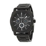 Fossil Machine Chronograph Black Dial Black Steel Strap Watch for Men - FS4552