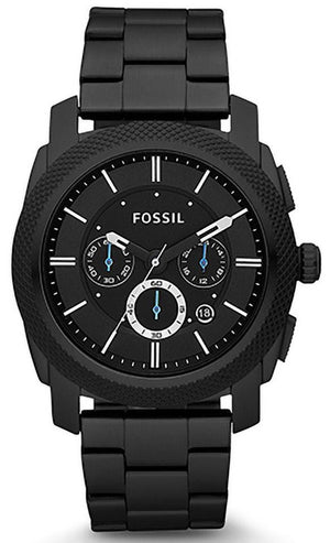 Fossil Machine Chronograph Black Dial Black Steel Strap Watch for Men - FS4552
