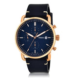 Fossil The Commuter Blue Dial Blue Leather Strap Watch for Men - FS5404