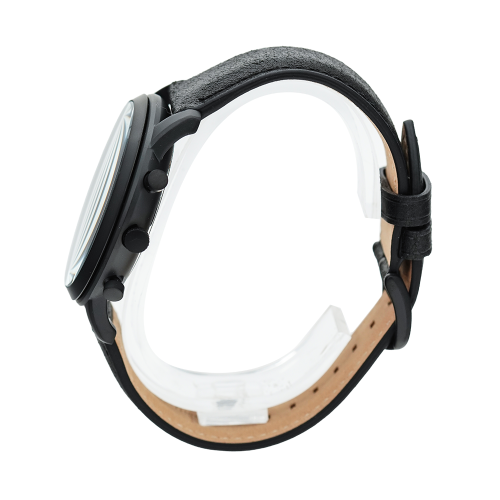 Fossil Neutra Chronograph Black Dial Black Leather Strap Watch for Men - FS5503