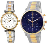 silver & gold, white & blue dials - FS5706 & ES5201
