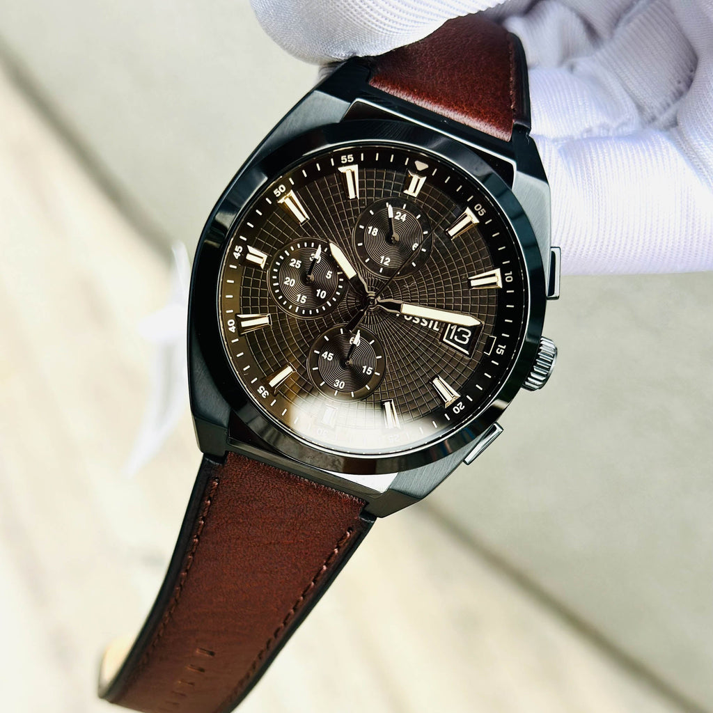 Fossil FS5798-2 brown leather watch