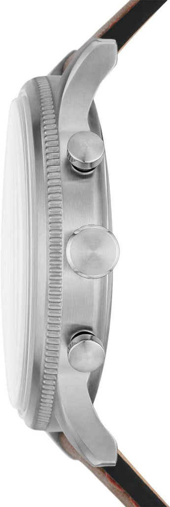 Fossil Retro Pilot Chronograph Blue Dial Brown Leather Strap Watch for Men - FS5832