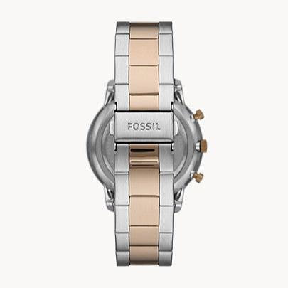 Fossil Neutra Chronograph Brown Dial Two Tone Steel Strap Watch for Men - FS5869