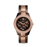 Fossil Stella Multifunction Brown Dial Two Tone Steel Strap Watch for Women - ES4079